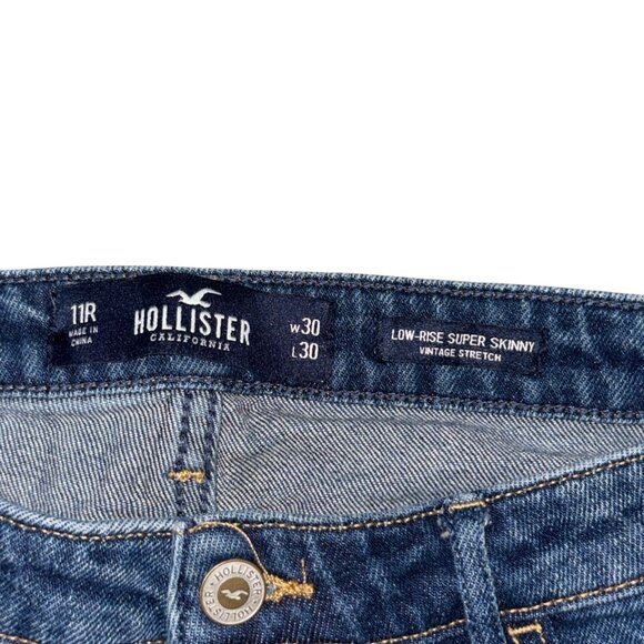 Hollister Low-Rise Super Skinny Embroidered Pocket Jeans-11R-GUC - Picture 6 of 9